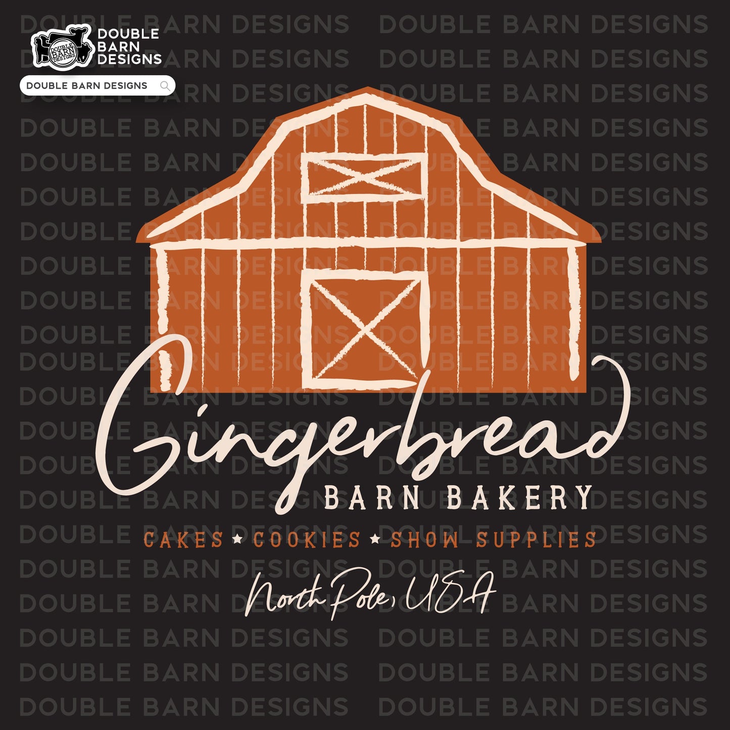 Gingerbread Barn Bakery Tee Sublimation Design | Two Designs Included - PNG Files Included | Commercial Use Allowed