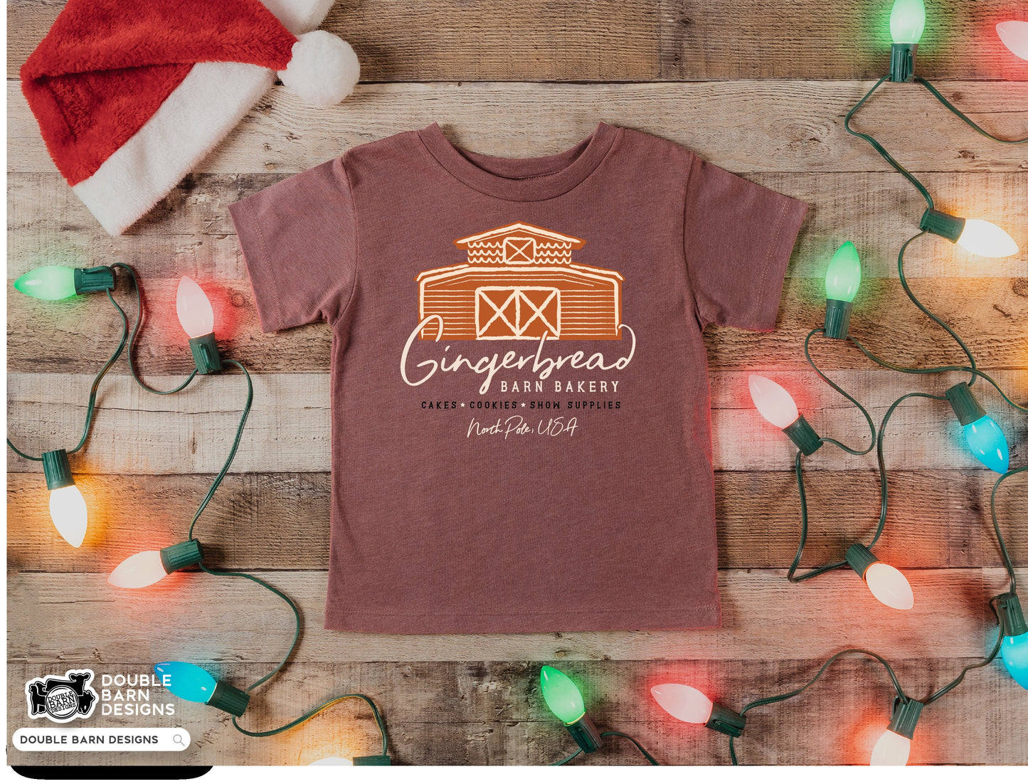 Gingerbread Barn Bakery Tee Sublimation Design | Two Designs Included - PNG Files Included | Commercial Use Allowed