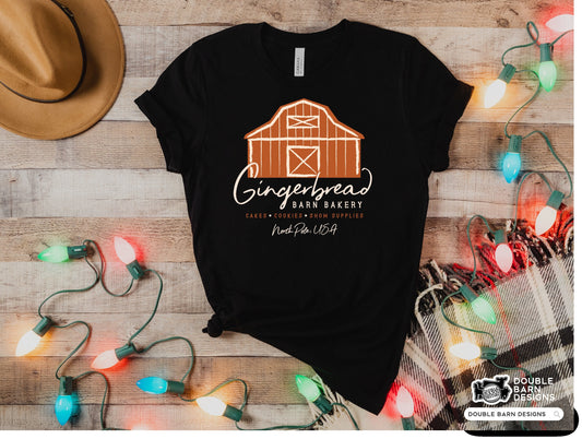 Gingerbread Barn Bakery Tee Sublimation Design | Two Designs Included - PNG Files Included | Commercial Use Allowed