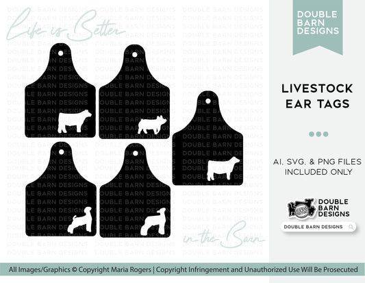 Show Animal Ear Tag | SVG. AI. PNG. | Show Pig, Show Lamb, Show Goat, Show Heifer, Show Steer